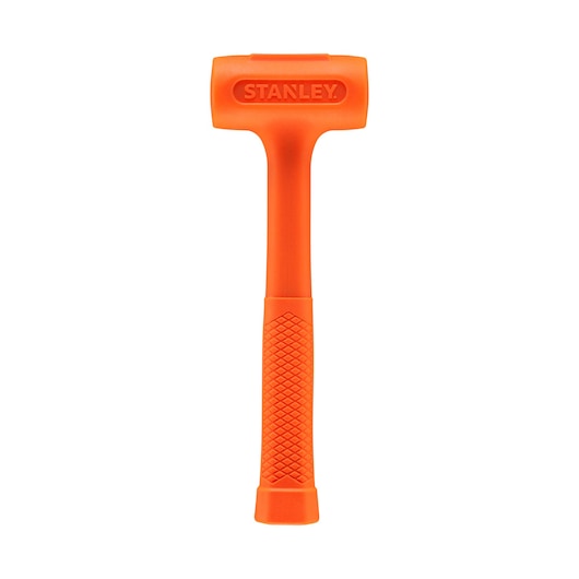 STANLEY STHT57531-0 oranje terugslaghamer met getextureerde grip, vooraanzicht op witte achtergrond.