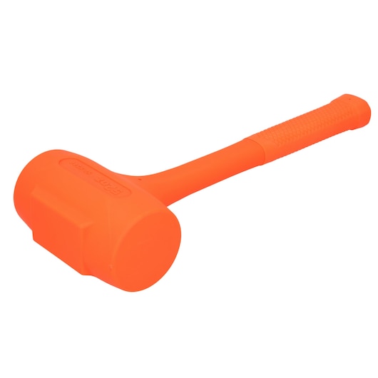 STANLEY STHT57534-0 oranje stootvrije hamer met gestructureerd handvat, productfoto op witte achtergrond.
