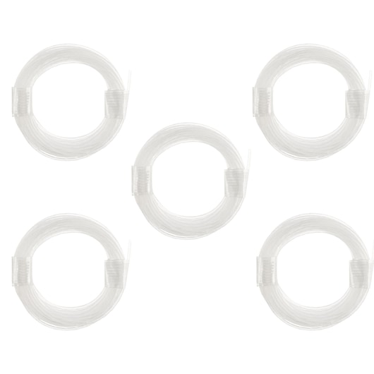 STANLEY STZST1326 bobines de fil de coupe transparent, lot de cinq, sur fond blanc, photographie du produit.